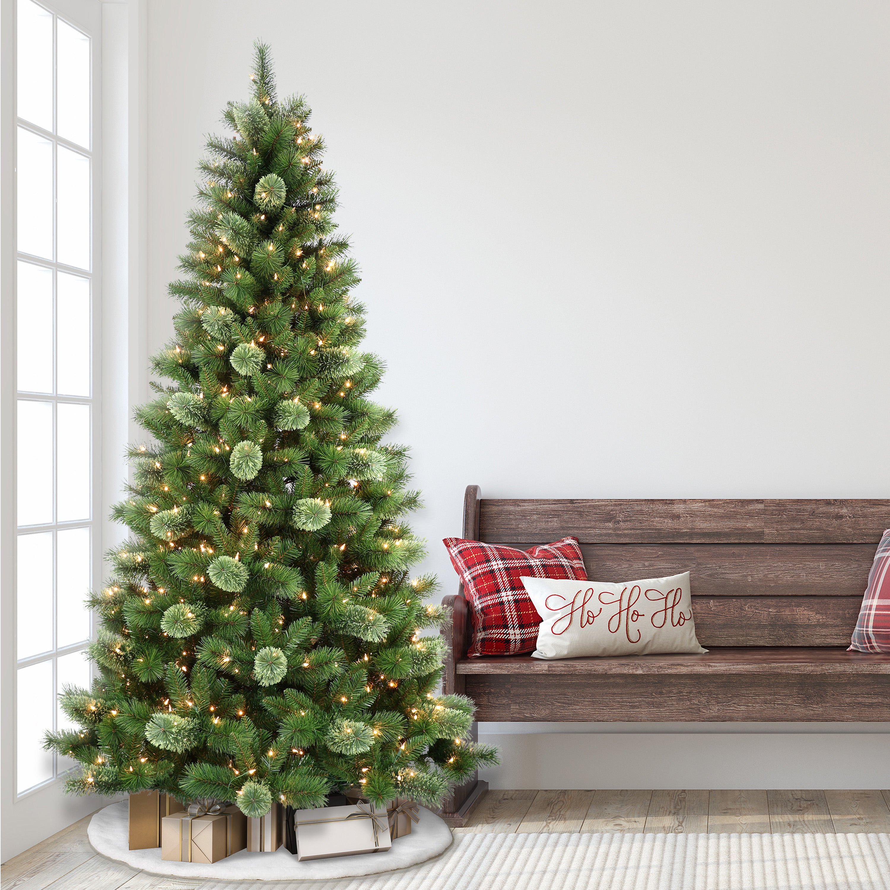 7.5ft Pre-Lit Western Pine Christmas Tree
